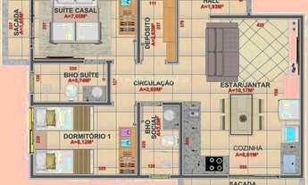 Imagem 2: Apartamentos à venda no Bairro Jaraguá com 2 quartos sendo 1 com suíte