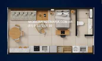 Imagem 7: Apartamento à venda no Pina, Recife-PE: 1 Quarto, 1 Suíte, 2 Salas, 2 Banheiros, 1 Vaga de