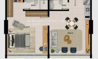 Imagem 3: Apartamento de Luxo à Venda em Boa Viagem - 1 Quarto, 1 Suíte, 1 Vaga - 61,50m² - Edifício