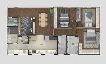 Imagem: 3 dormitórios, 1 suítes, 3 banheiro, 1