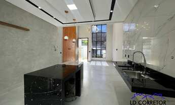 Imagem 7: Casa com 3 quartos projeto moderno com quintal pela lateral e fundo com piscina e área gou