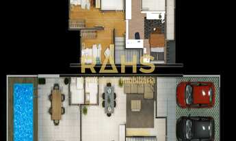 Imagem 7: Sobrado Geminado Novo com ótimo padrão de acabamento e piscina instalada no bairro Iririú