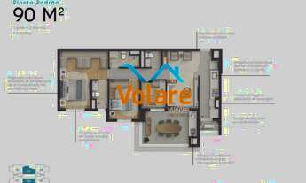 Imagem 3: Apartamento à venda no Centro de Osasco-SP: 3 quartos, 1 suíte, 2 salas, 3 banheiros, 1 va