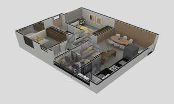 Imagem 6: Lançamento - Residencial LISIEUX - Bonelli, Apart. 57,64 m², 2 dorm.(1 suíte), varanda gri