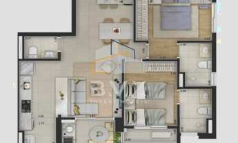 Imagem 4: Lançamento, FASCINIO, Construtora Planeta, 76 m², 2 suítes, varanda gourmet, lazer complet