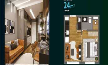 Imagem 3: LOFT 19º andar, com 24,60 m² e 1 dormitório. Um mix de medidas de sustentabilidade para