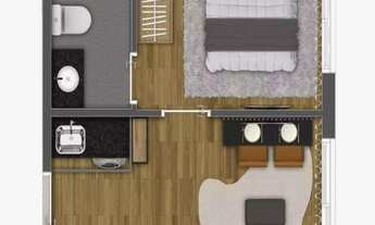 Imagem 6: LOFT 19º andar, com 24,60 m² e 1 dormitório. Um mix de medidas de sustentabilidade para