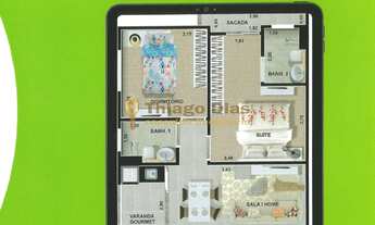 Imagem 3: Apartamentos á venda no sistema associativo com 2 dormitórios (sendo 1 suíte com sacada) e