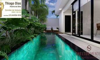 Imagem: Casa alto padrão com piscina, cozinha gourmet