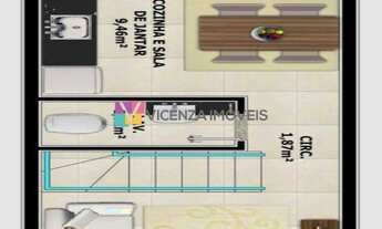 Imagem 5: Sobrado geminado com 2 dormitórios, bairro Aventureiro, Joinville, SC