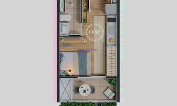 Imagem 3: Apartamento Studio 26m², 01 dormitório e 01 banheiro; (Fotos ilustrativas, entrega previst