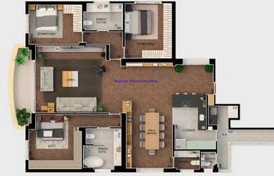 Imagem 10: Apartamento 176m², 03 dormitório (sendo 01 suíte), 02 banheiros e 01 vaga na garagem. Con