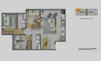Imagem 3: Apartamento à Venda em São José dos Campos - Palmeiras de São José: 3 Quartos, 1 Sala, 2 B