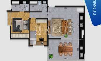 Imagem 1: Apartamento à venda no bairro José Menino em Santos-SP 2 quartos, 1 suíte, 2 banheiros, 2