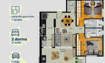 Imagem: Apartamento de 2 Quartos na Aparecida, Santos