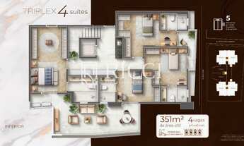 Imagem 2: Magnífica cobertura de luxo à venda em Santoscom 4 quartos, 4 suítes e 348,89m² - Imperdív