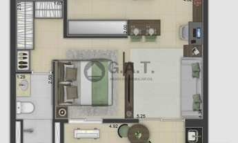 Imagem 2: Apartamento de alto padrão para locação em Sorocaba-SP, Parque Campolim, com 1 quarto, 1 s