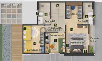 Imagem 4: Casa em Condomínio à Venda em Votorantim-SP, Bairro Vossoroca: 3 Quartos, 1 Suíte, 2 Salas