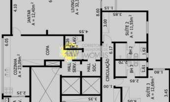 Imagem 6: Apartamento Tipo a venda em Campo Belo, com 182m²Apto com 3 dormitórios sendo 3 suítes, 5