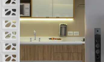 Imagem 4: 95m² de área útil 2 Vagas 2 Suítes Lavabo Terraço gourmet Sala de estar / TV Sala de