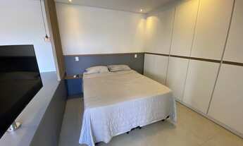 Imagem 6: Apartamento tipo Studio, mobiliado e equipado de 35m; Living em dois ambientes com terraç