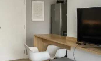 Imagem 3: Venda de Apartamento com 46m², 1 dormitório com varanda, 1 banheiro, sala integrada com co