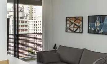 Imagem 2: Venda de Apartamento com 46m², 1 dormitório com varanda, 1 banheiro, sala integrada com co