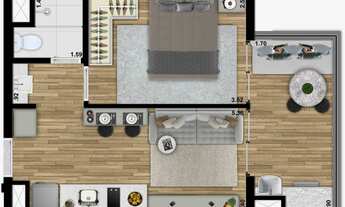 Imagem 3: Venda de Studio de 37, 89mts, única torre na Vila Mariana, lazer completo, 100m do metrô A