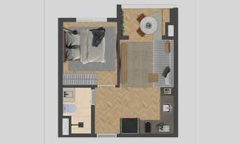 Imagem 2: VENDA DE STUDIOS DE 27 A 41 MTS, MOEMA - 1 DORMITÓRIO E SALA COM SACADA. - 1 TORRE = 14 PA