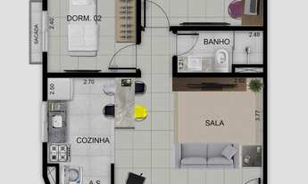 Imagem 3: APARTAMENTO DE 49 M², 2 DORMS COM 1 VAGA COBERTA A VENDA - VILA JAGUARA - ZONA OESTE - SÃO