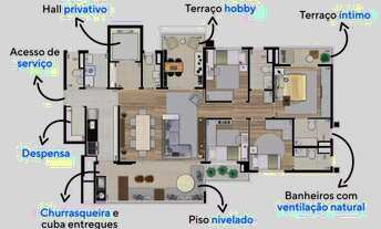 Imagem 3: ÚLTIMA UNIDADE APARTAMENTO DE 147,77M², 4 DORMITÓRIOS SENDO 2 SUÍTES, VARANDA GOURMET COM