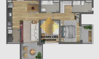Imagem 2: ÚLTIMA UNIDADE APARTAMENTO 72,48M², 1 DORMITÓRIO, VARANDA COM 1 VAGA A VENDA - PINHEIROS