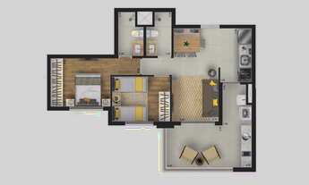 Imagem 3: APARTAMENTO DE 68M², 2 DORMITÓRIOS SENDO 1 SUÍTE, TERRAÇO COM 1 VAGA A VENDA - BUTANTÃ - Z