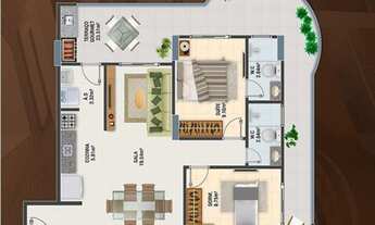 Imagem 2: APARTAMENTO COM 2 DORMITÓRIOS À VENDA, 86 M² POR R$ 450.000,00 - VILA GUILHERMINA - PRAIA