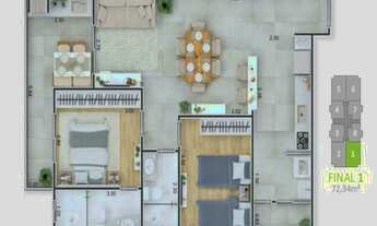 Imagem 2: APARTAMENTO COM 2 DORMITÓRIOS À VENDA, 72 M² POR R$ 403.257,00 - VILA GUILHERMINA - PRAIA