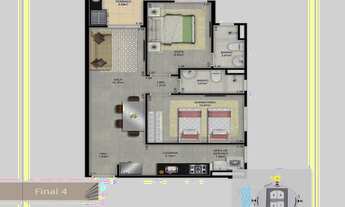 Imagem 2: APARTAMENTO COM 2 DORMITÓRIOS À VENDA, 68 M² POR R$ 337.365,00 - CANTO DO FORTE - PRAIA GR