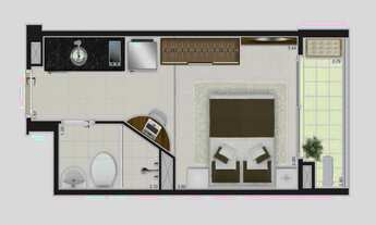 Imagem 7: APARTAMENTO COM 1 DORMITÓRIO À VENDA, 21 M² POR R$ 216.000 - SANTANA - SÃO PAULO/SP