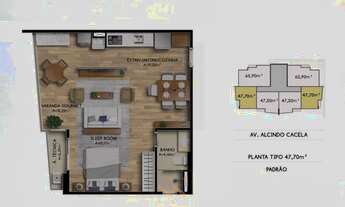 Imagem 2: Apartamento studio à venda em Belém-PA, no bairro Nazaré: Layout aberto, 47,70 m², Roofto