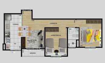 Imagem 4: Apartamento à venda em Caieiras-SP: 2 quartos, 2 salas, 1 banheiro e 1 vaga na Laranjeiras