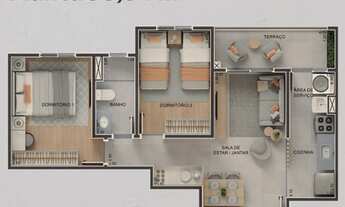 Imagem 6: Imperdível: Apartamento à venda em Limeira-SP, Gleba Beatriz, 2 quartos, 2 salas, 1 banhei