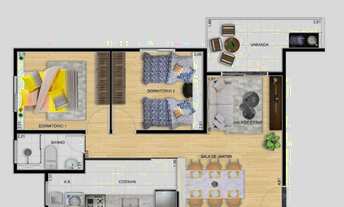 Imagem 3: Venda de Apartamento de 2 Quartos na Olaria José Benedito, Guaratinguetá-SP, com 53,80m² e