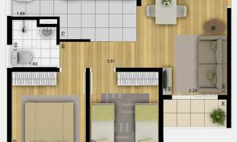 Imagem 2: Vistta Vila União Apto 48,45 2 Dorms,Sala,Cozinha,Banheiro,Varanda