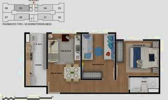 Imagem 2: Residencial Harpia 42 e 43m2 1 e 2 Dorms,Sala,Cozinha,Banheiro,Com e Sem Vaga,Com Lazer