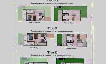 Imagem 4: Residencial Monteserrat, Casas Sobrados de 52,26m2 a 67,72m2, 2 Dormitórios, Quintal, Vara