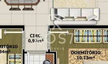 Imagem 4: ![CDATA[Residencial Breeze]]>, 2 dormitórios, 1 banheiros, 1 vaga na garagem, 55M² de Áre