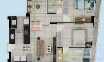 Imagem 2: Apartamento à Venda Jardim Oceania, C847,94m² 2 Quartos, 1 Suíte