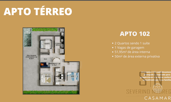 Imagem 4: Apartamento Térreo Bessa, 52m² + 50m² Externa com 3 quartos, 1 suíte