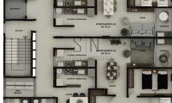 Imagem 4: Apartamento na Praia do Poço Com 60m² 2 Quartos, 1 Suíte, Varanda, Área de Lazer completa