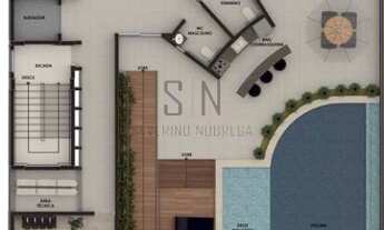 Imagem 3: Apartamento na Praia do Poço Com 60m² 2 Quartos, 1 Suíte, Varanda, Área de Lazer completa