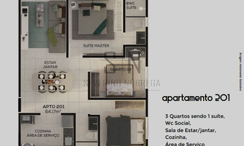 Imagem 3: Apartamento Altiplano Nobre C/Elevador, 67m² 3 Quartos, 1 Suíte, Varanda, 01 Vaga